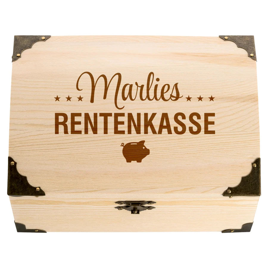Schatztruhe Rentenkasse mit Wunschname
