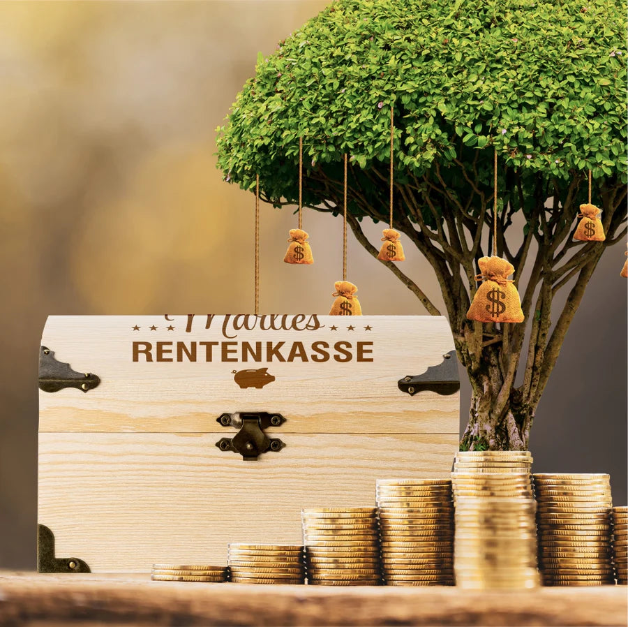 Schatztruhe Rentenkasse mit Wunschname