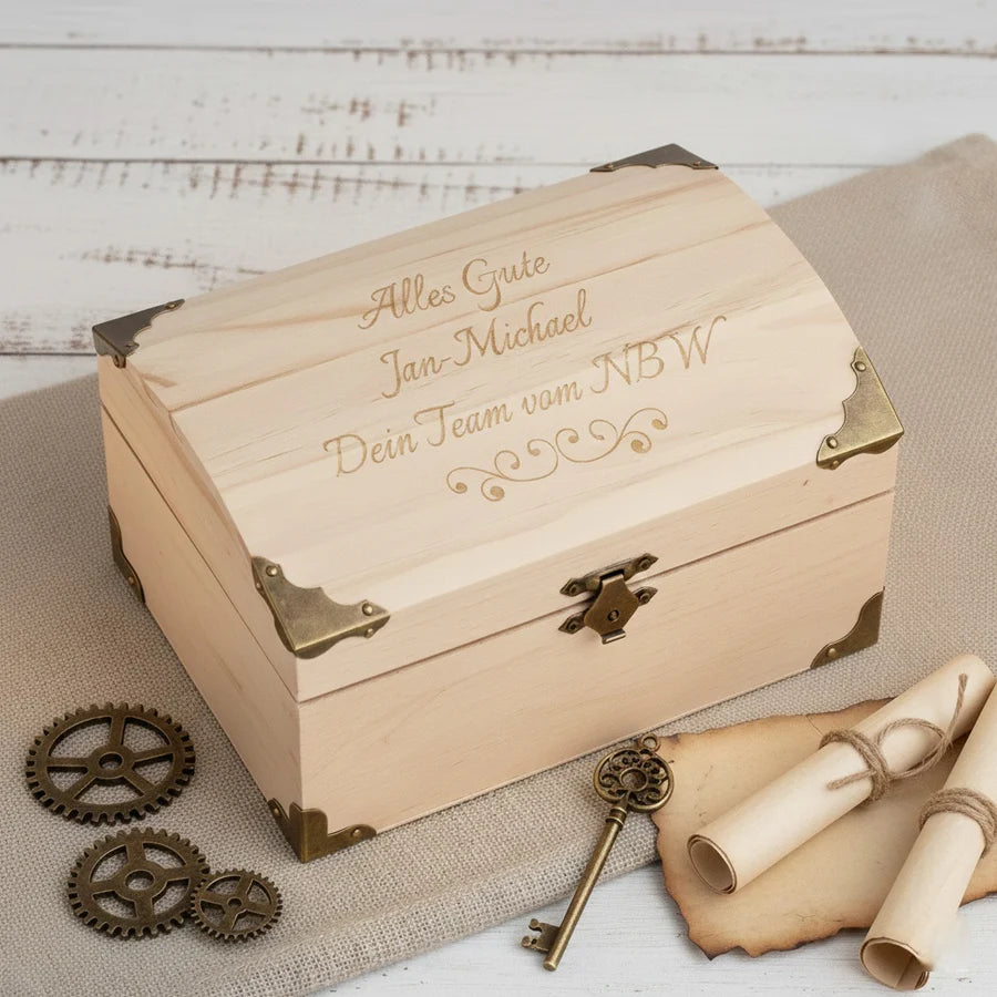 Schatztruhe mit Wunschtext