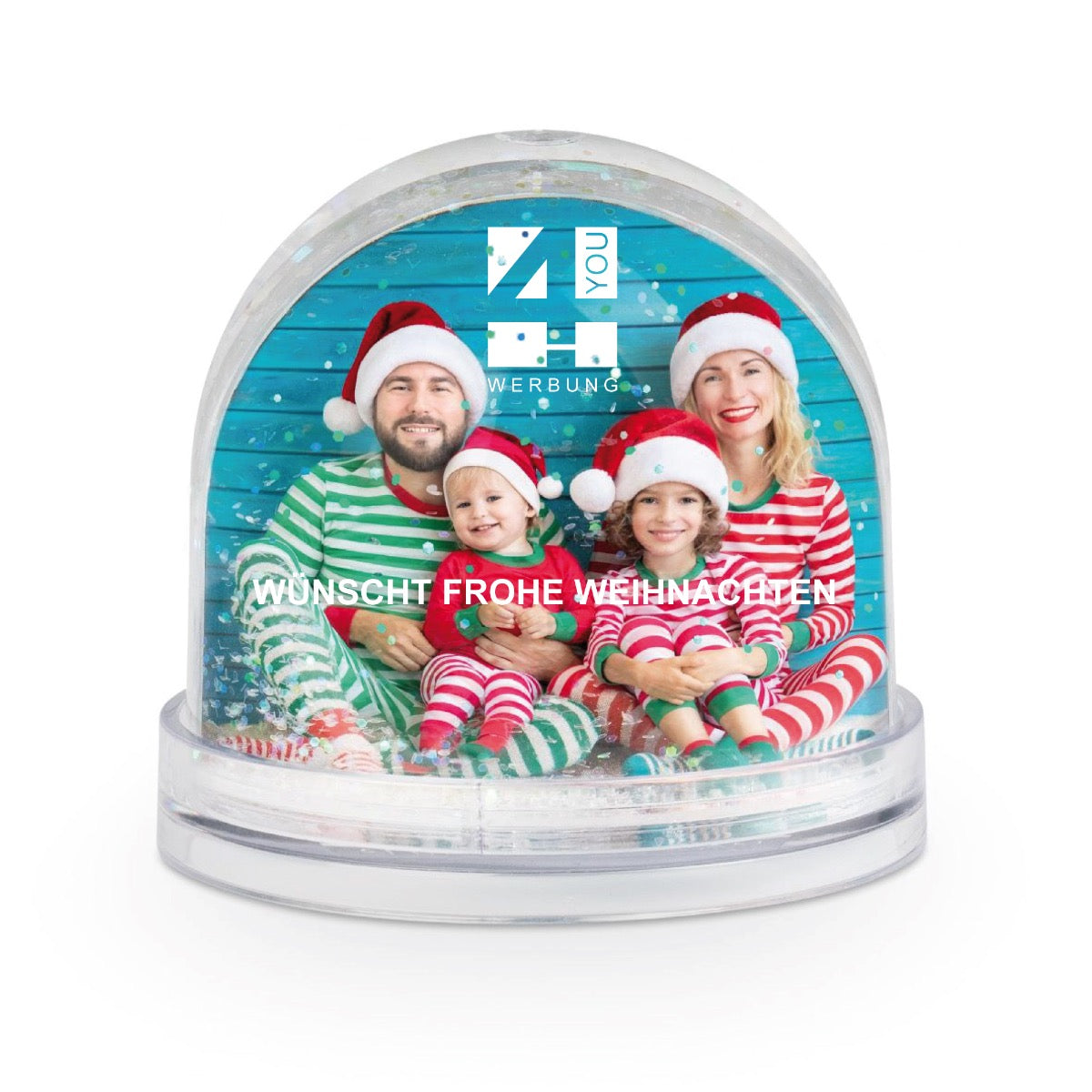 Schneekugel mit Logo / Wunschtext / Wunschfoto
