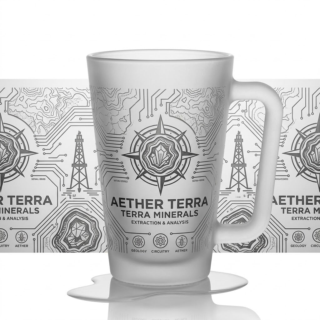 Glühweintasse Satiniert mit großem Griff mit Wunschdruck  & optionalem Eichstrich