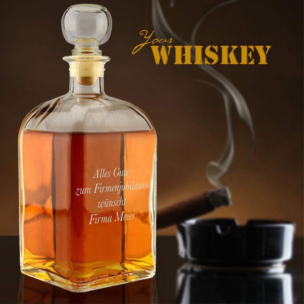 Whiskykaraffe mit Logo- oder Textgravur