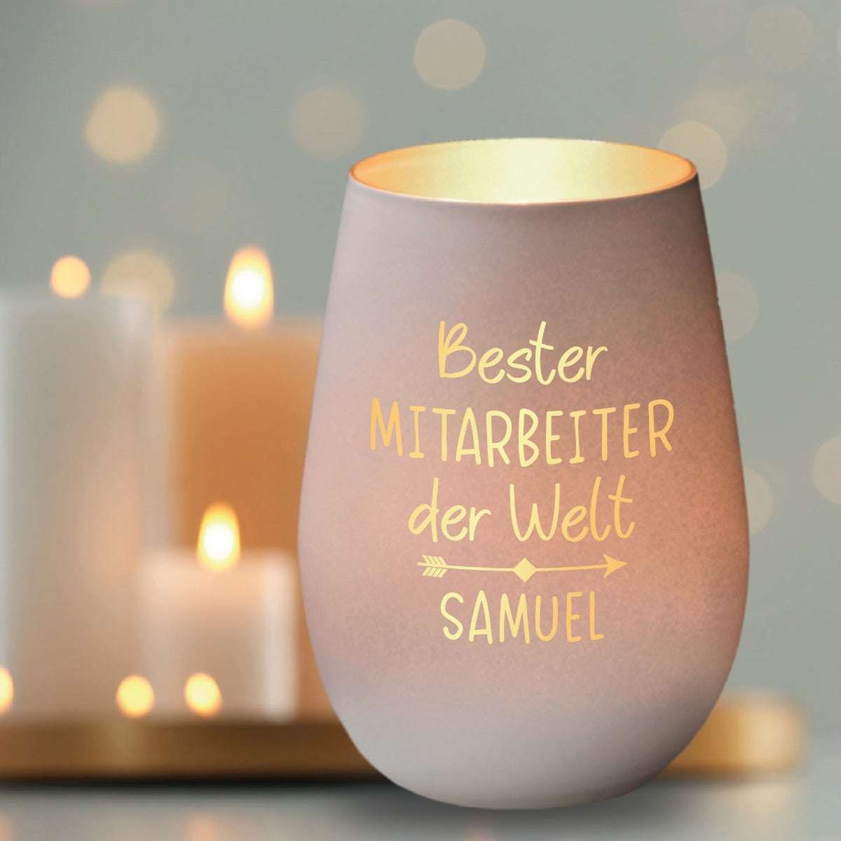 Windlicht "Bester Mitarbeiter" oder "Beste Mitarbeiterin"