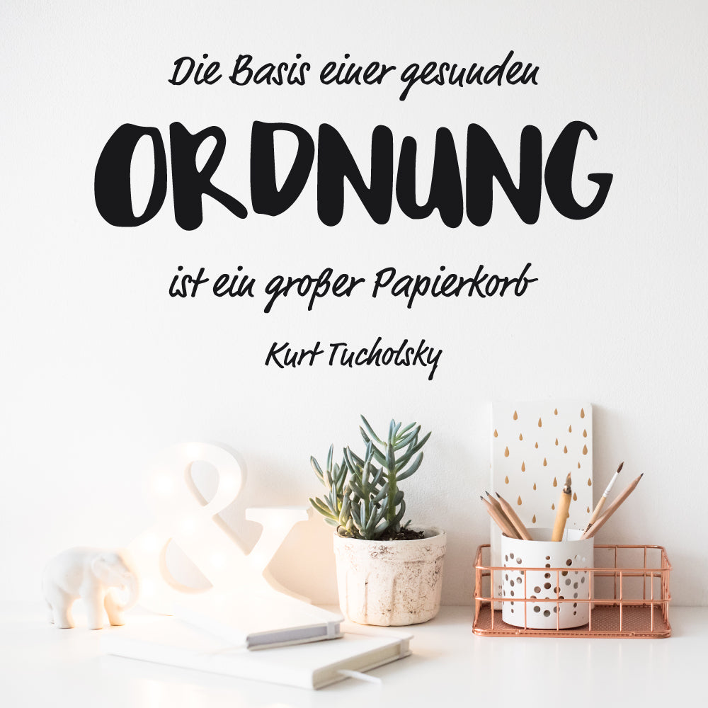 Wandtattoo "Ordnung" - Zitat Kurt Tucholsky