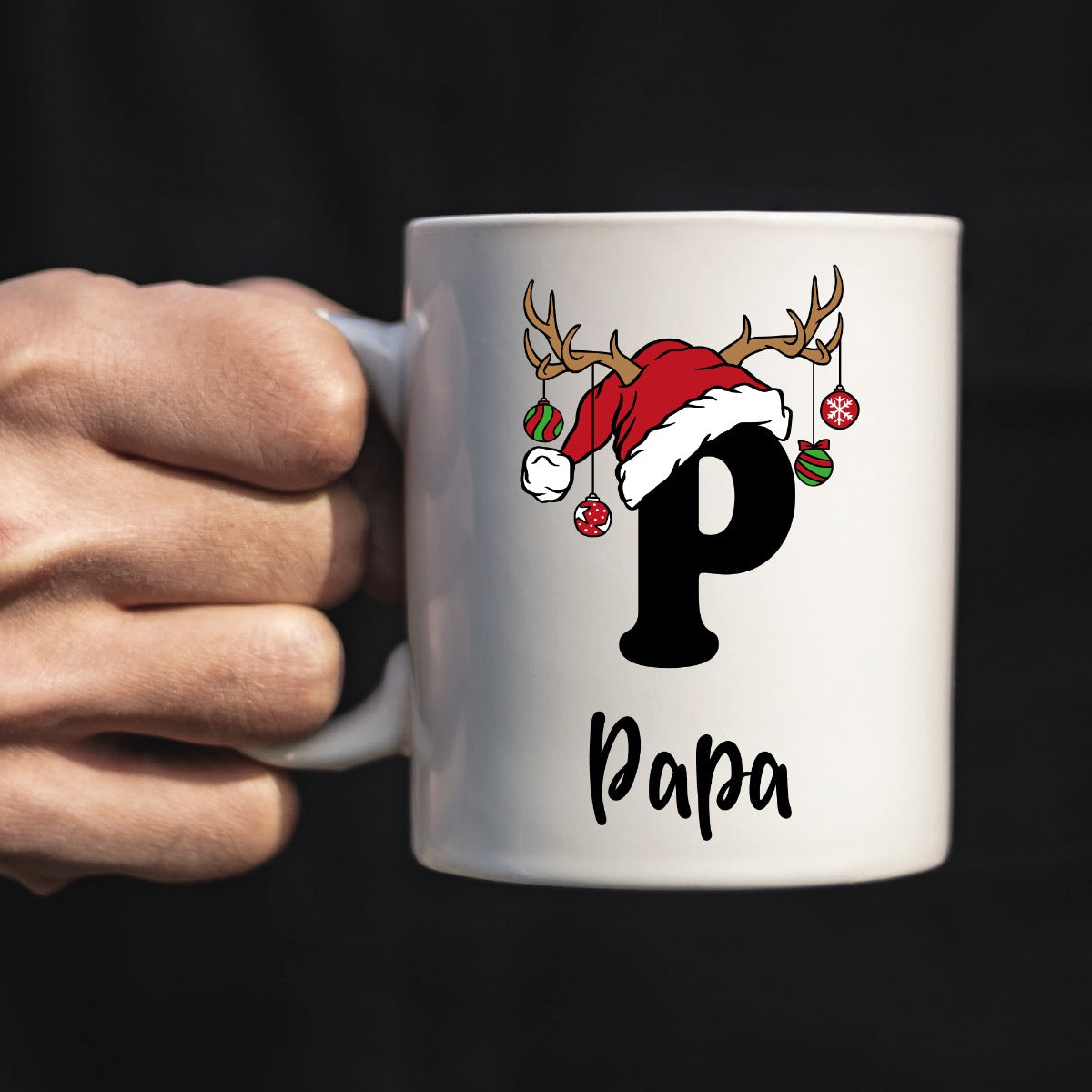 Weihnachtstasse - Monogram individualisiert