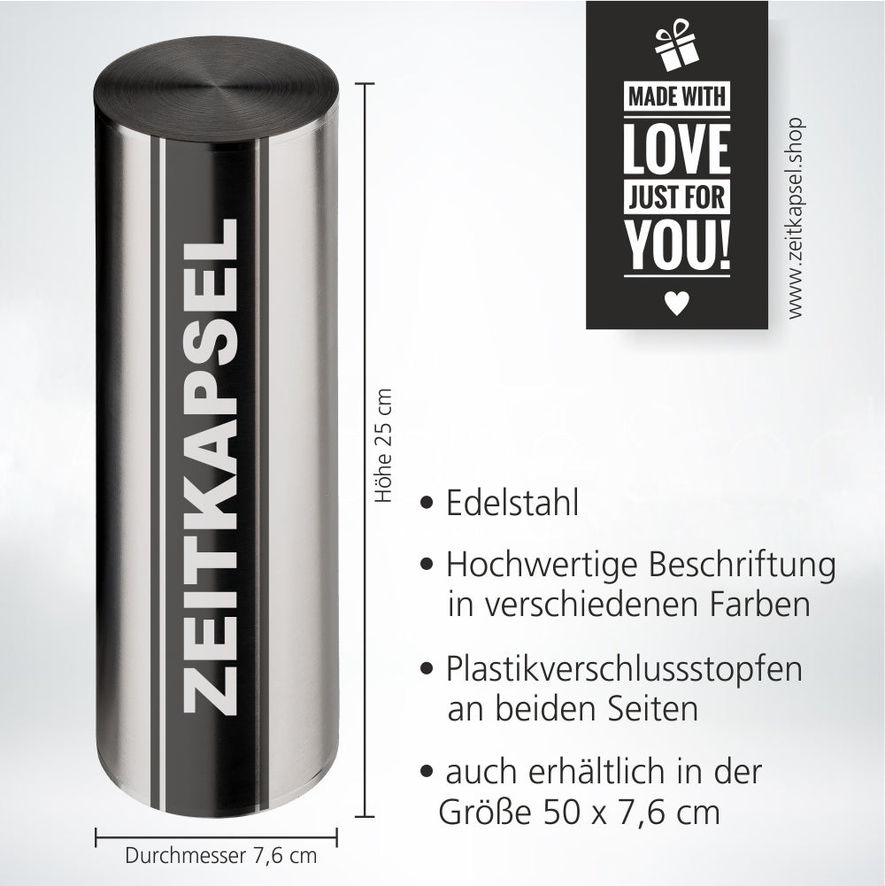 Zeitkapsel mit individuellem Druck, 2 Größen