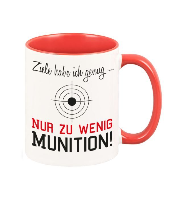 Keramiktasse rot - farbiger Henkel & Innenwand